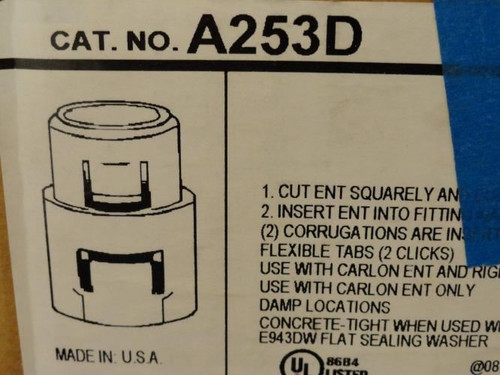 T&B A253D-5; Lot-5; Snap-In ENT Male Adaptor; Size: 1/2"