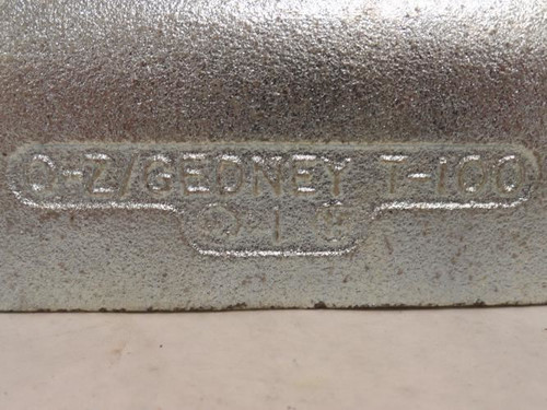 OZ/Gedney T100-1"; Conduit Body; Type: T; 1NPT; Malleable Iron