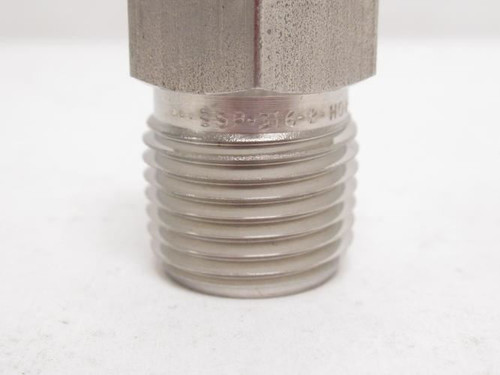 SSP J6-8C; Straight Adaptor; SS-316; 3/8 JIC x 1/2NPT