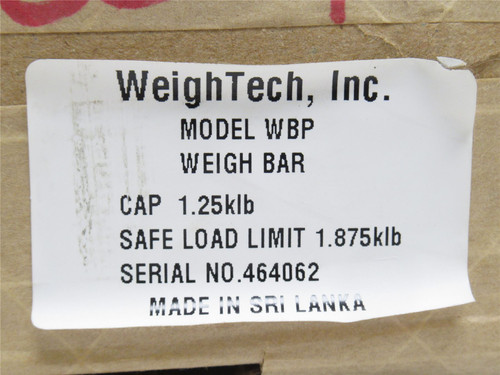 WeighTech WBP; Load Cell; 1.25KLB; 2"OD x 11-1/2" Long x 3" H