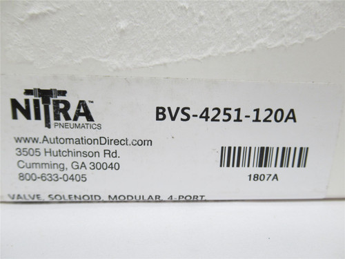 Nitra BVS-4251-120A; Solenoid Valve; 4-Port; 2-Position; 1/4"