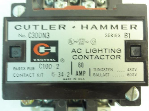 Cutler-Hammer C30DN3AB; Contactor; 60A; 3P; Coil: 120V