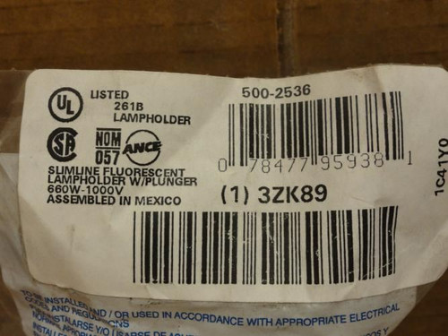 Leviton 500-2536; Fluorescent Lampholder; Slimline 660W-1000V