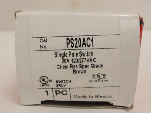 Legrand PS20AC1; Wall Switch; 1P; 20a; 120/277Vac; Brown