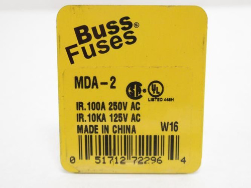 Bussmann MDA-2; Box-5 Time Delay Fuses 2 Amps; 250VAC