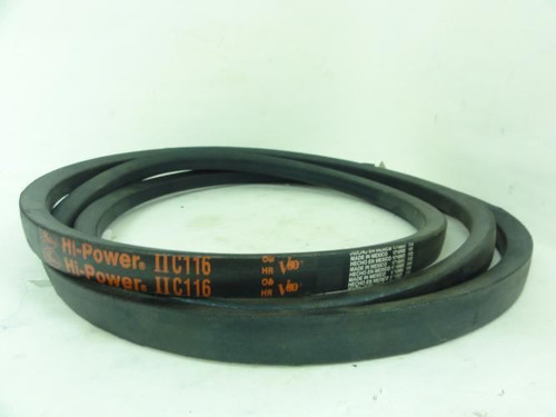 Gates C116; Hi-Power II V-Belt; 120"L; 0.8750" Top Width
