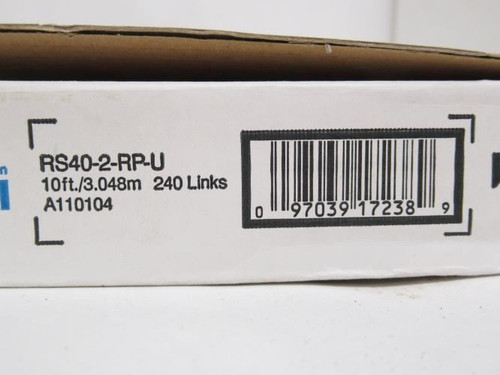 Tsubaki RS40-2-RP-U; Double Strand Roller Chain # 40; 10' Length