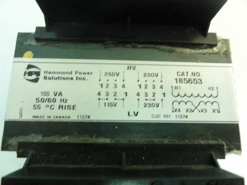 Hammond 185653; Transformer; 100VA; 50/60Hz