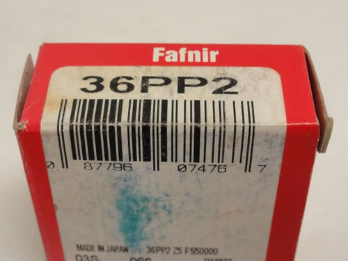 Fafnir 36PP2; Ball Bearing; 6mm ID x 19mm OD x 6mm Wide