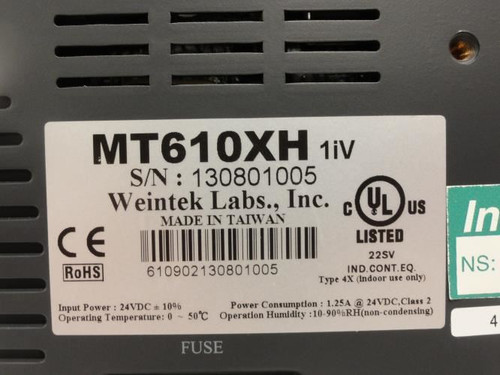 Weintek Labs MT610XH; Touch Screen; 10.4" Windows CE; 24Vdc