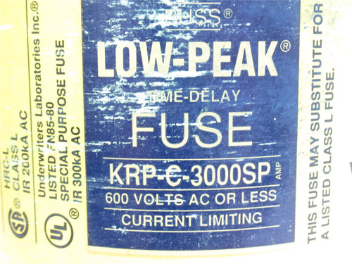 Bussmann KRP-C-3000SP; Time Delay Fuse; 3000A; 600VAC/300VDC