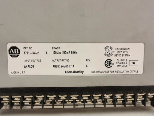 Allen-Bradley 1791-N4V2; I/O Analog Input/Output Module; 120VAC