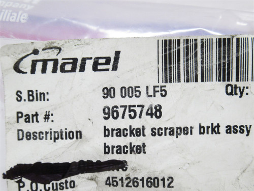 Marel 9675748; Scraper Bracket Assembly