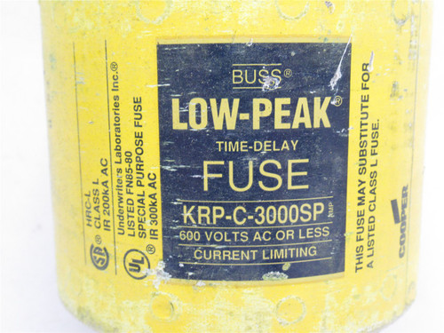 Bussmann KRP-C-3000SP; Time Delay Fuse; 3000A; 600VAC/300VDC