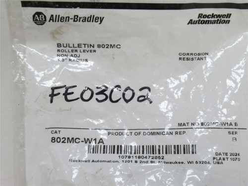 Allen-Bradley 802MC-W1A; Limit Switch Operating Lever