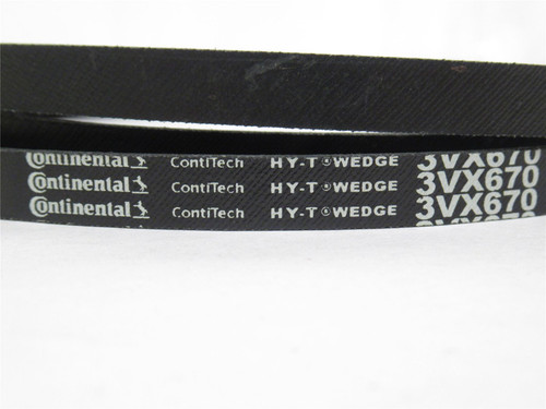 Continental 3VX670; V-Belt; 67" Long; Width: 3/8"; 5/16" Thick