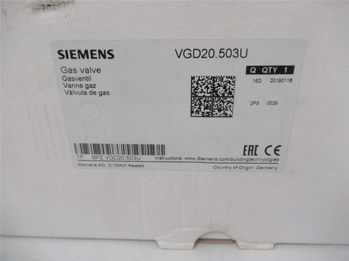 Siemens VGD20.503U; Gas Valve 2" Double Valve Body