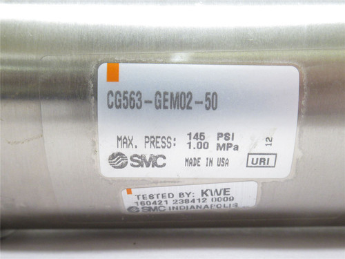 SMC CG563-GEM02-50; Air Cylinder; SS; 63mm Bore x 50mm Stroke