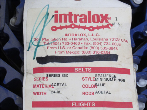 Intralox S850-24-10; Blue Conveyor Belt; 24" Wide; 10' Long