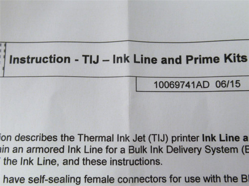Markem-imaje  10069741AD; LINE;INK;SPARE;W/PRIME KIT