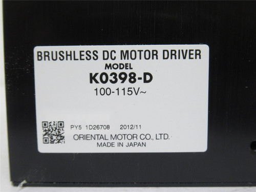 Oriental Motor K0398-D; Brushless DC Motor; 100-115VAC