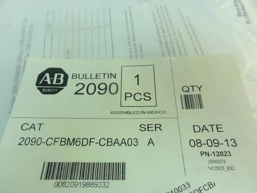 Allen-Bradley 2090-CRBM6DF-CBAA03; Feedback Cable; 3M