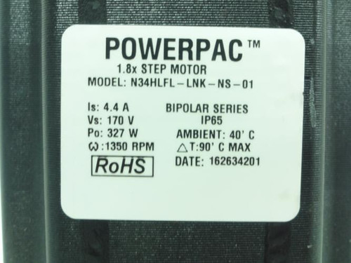 PowerPac N34HLFL-LNK-NS-01; Stepper Motor; 1.8deg/Step; 170V