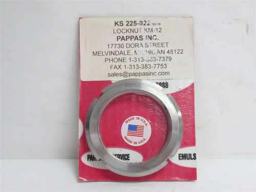 Pappas Inc KS 225-022; Locknut KM-12