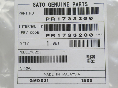 Sato PR1733200; Pulley; 22 Teeth; 6mmID