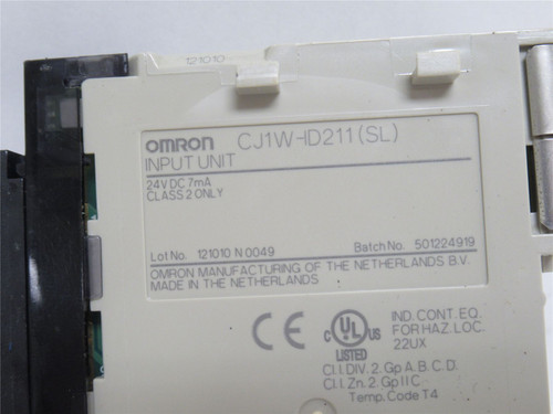 Omron CJ1W-ID211; Input Unit; 7mA; 24VDC