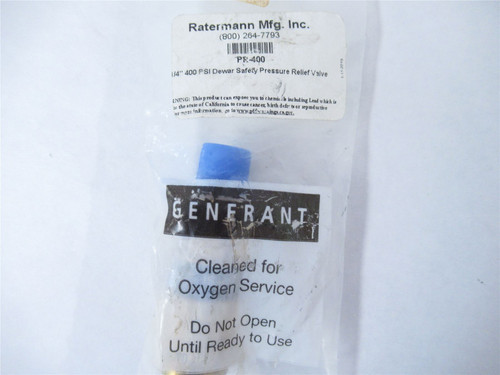 Generant PR-400; Pressure Relief Valve 1/4" 400 PSI
