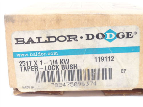 Dodge 2517 X 1-1/4-KW; Taper Lock Bushing 119117; 1-1/4"ID