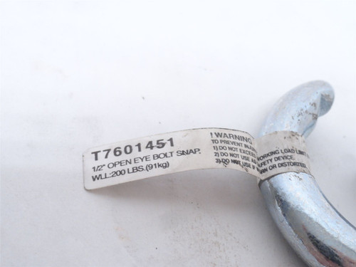 Apex Tool T7601451; Rigid Open Eye Snap; Size: 1/2"