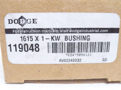 Dodge 1615x1-KW; Taper Lock Bushing 119048; 1"ID