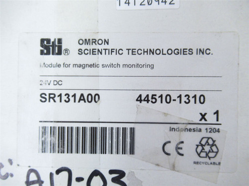 Omron SR131A00 44510-1310; STI Safety Module 24VDC 2 In 2 Out