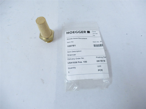 Hoegger 100781; Pneumatic Silencer 1/2" G