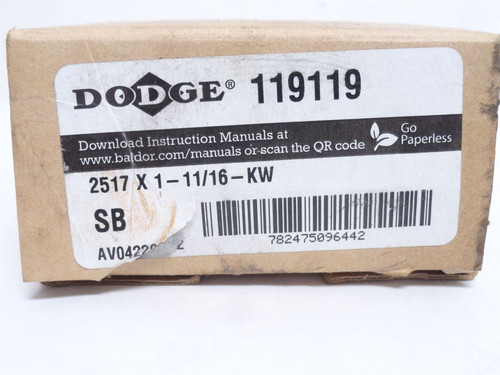 Dodge 2517x1-11/16-KW; Taper Lock Bushing 119119; 1-11/16"ID