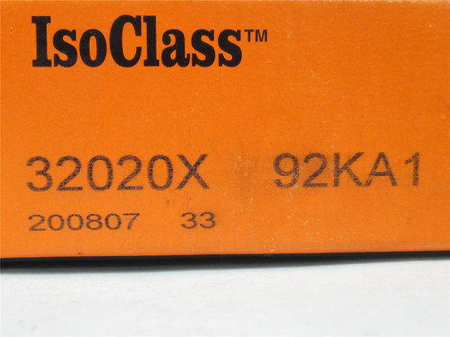 Timken 32020X 92KA1; Tapered Roller Bearing; 100mmID