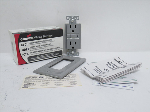 Cooper VGF15GY;  Tamper Resistant GFCI Receptacle; 2P; 2 Wire