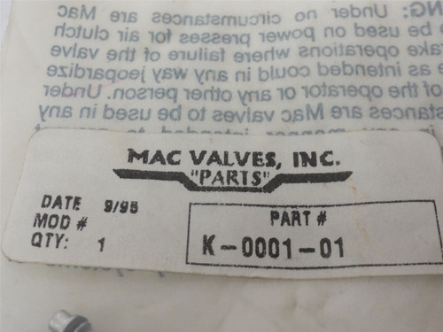 MAC K-0001-01; Solenoid Valve Repair Kit