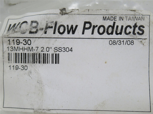 WCB-Flow 119-30; Sanitary Clamp SS-304; Size: 2"; 13MHHM-7