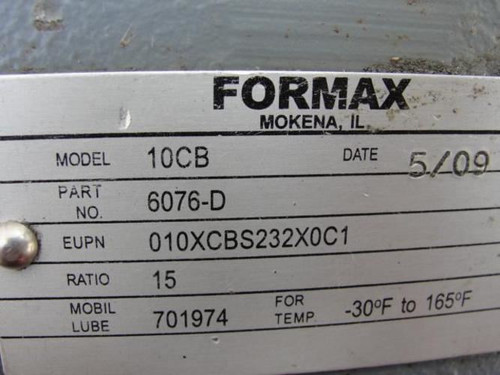 FORMAX 10CB; Gearbox 15:1