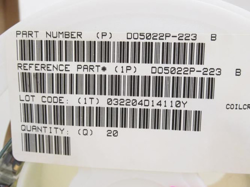 CoilCraft DO5022P; Box-20; Surface Mount Power Inductors; 22uH