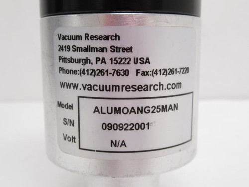 Vacuum Research ALUM-O-ANG-25-MAN; Small Inline Valve; 90Deg; 25mm