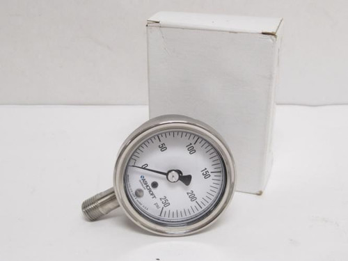 Ashcroft 25-1009-SW-02L-250; Pressure Gauge; 0-250Psi; 1/4NPT
