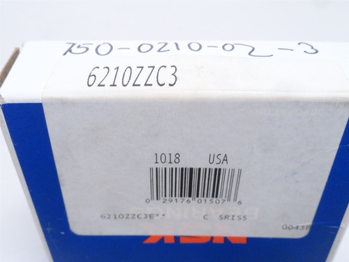 NSK 6210ZZC3; Shielded Ball Bearing; 50mmID; 90mmOD; 20mmW