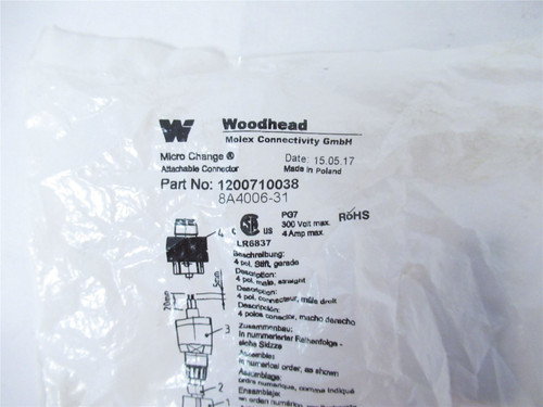 Woodhead 1200710038; MicroChange connector (M12)PG 7 CableFit