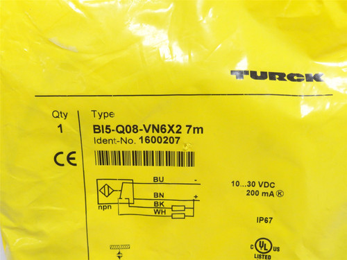 Turck B15-Q08-VN6X2 7M; Prox Sensor 1600207; 10-30VDC