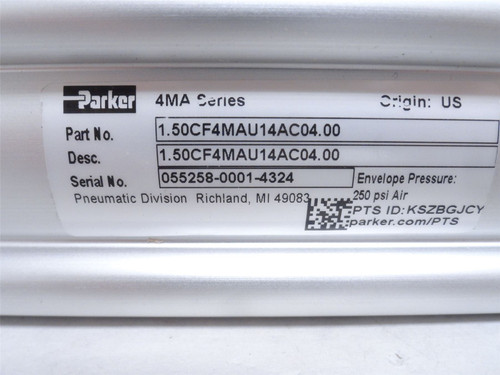 Parker 1.50CF4MAU14AC04.00; Air Cylinder 1-1/2"ID x 4" Stroke