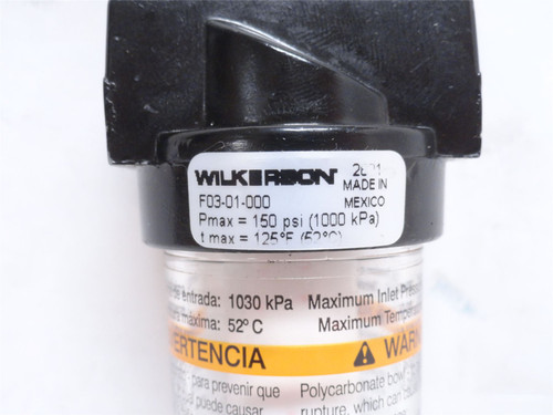 Wilkerson F03-01-000; Particulate Filter; 1/8NPT; 150PSI